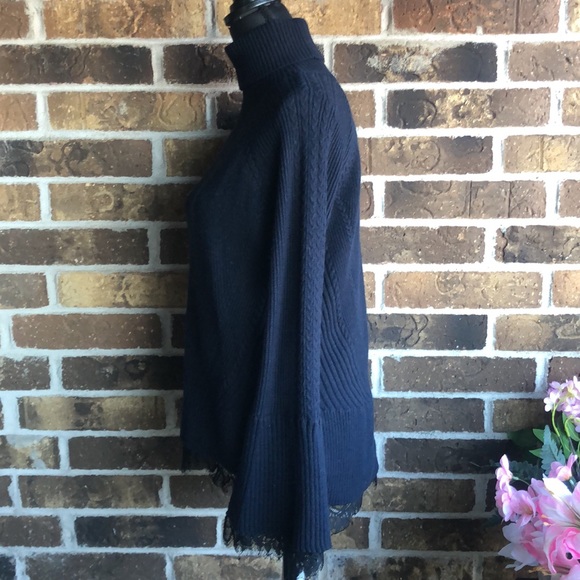 Banana Republic x Olivia Palermo Blue Lace Trim Sweater - Picture 11 of 14